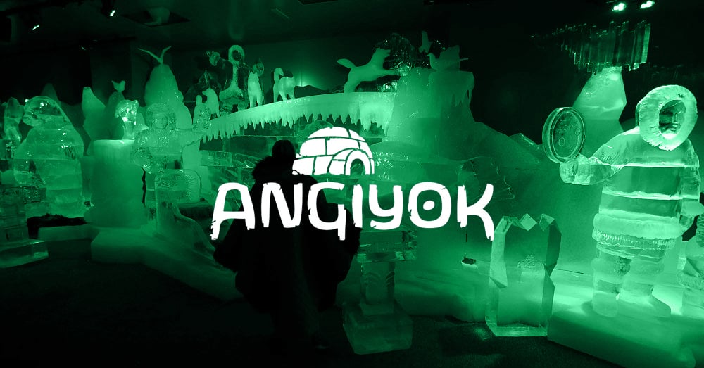 Barra Angiyok com sobreposição verde e logotipo