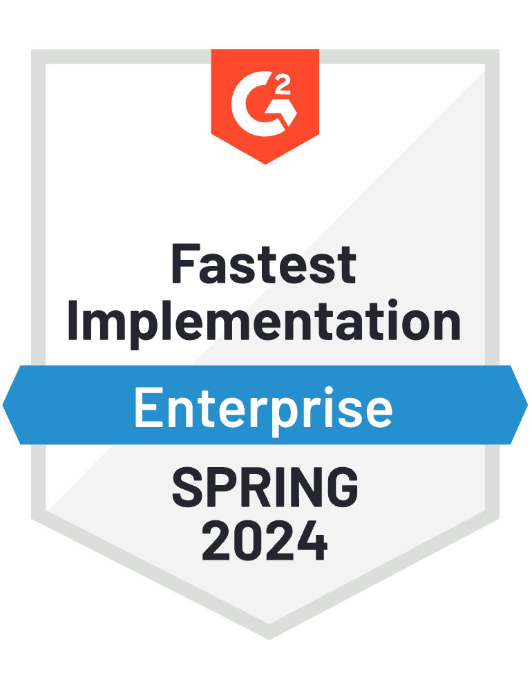 Implementação mais rápida do G2 Enterprise Spring 2024
