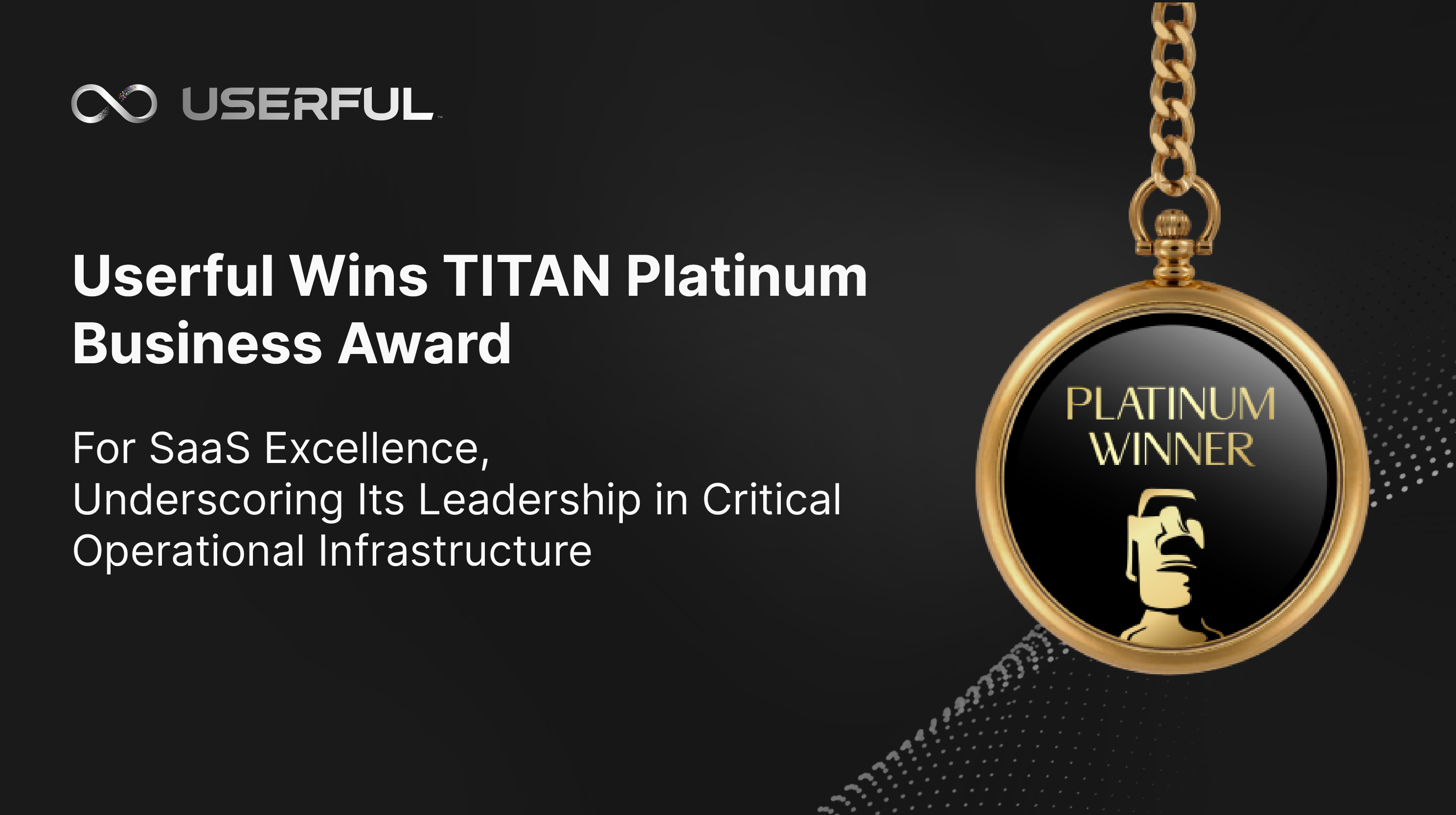 Userful ganha o prêmio TITAN Platinum Business Award por excelência em SaaS, destacando sua liderança em infraestrutura operacional crítica