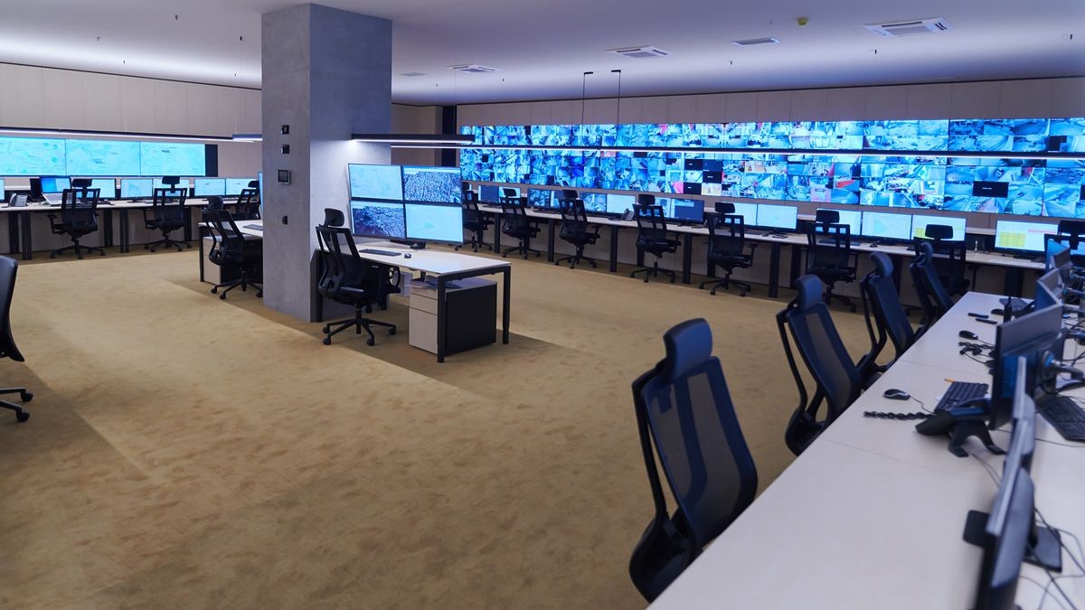 Large video wall control room.
